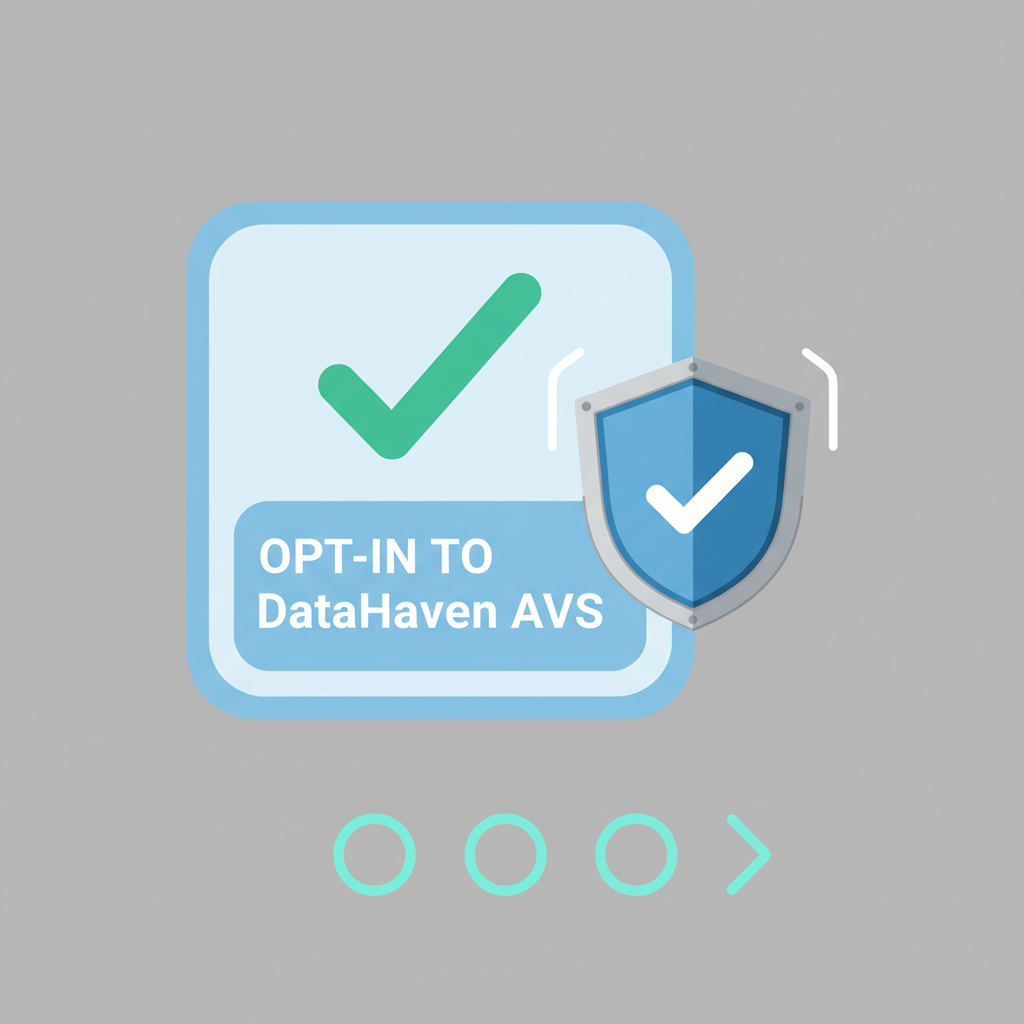 checkmark button for opting into DataHaven AVS, security shield overlay