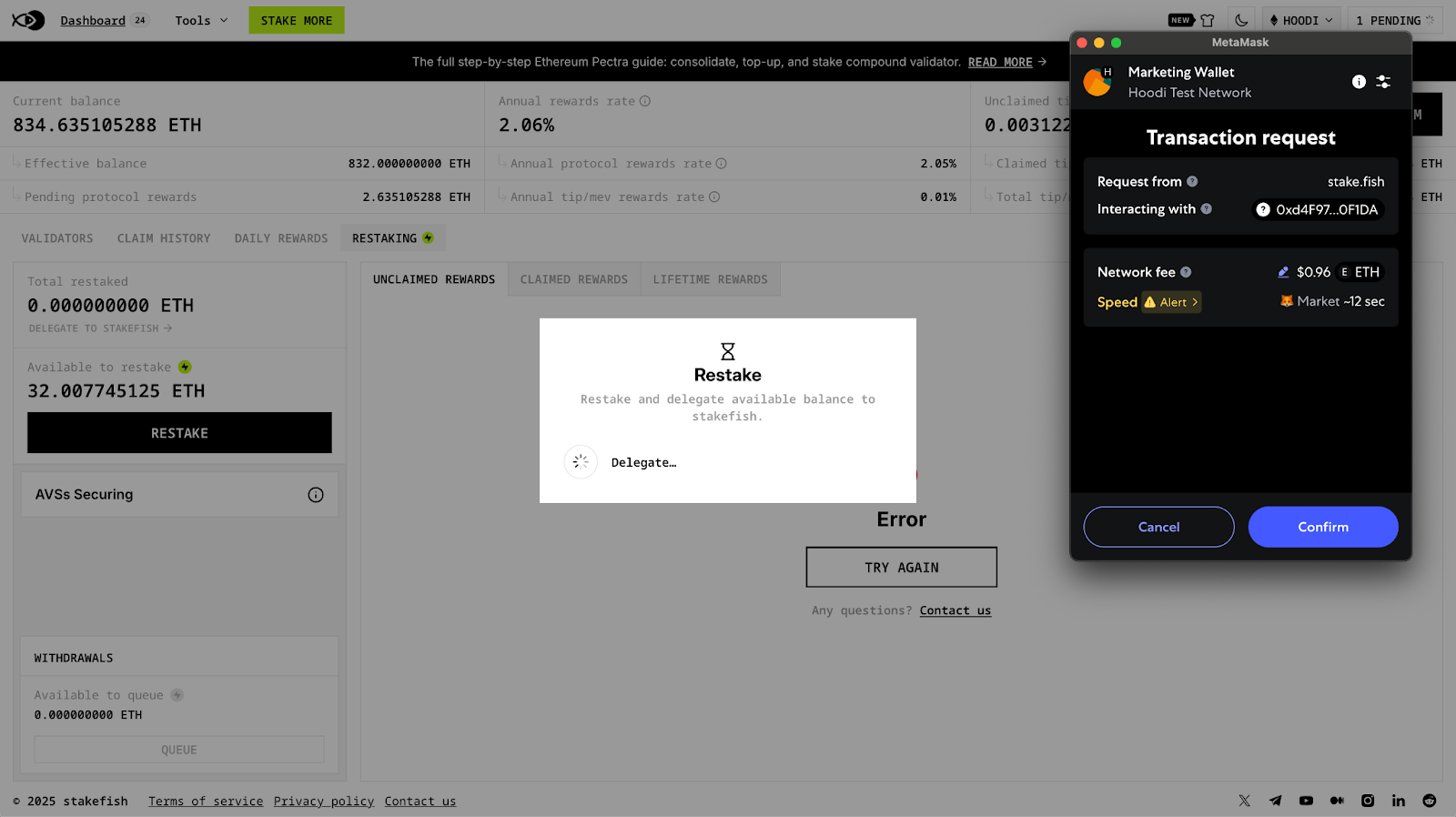 EigenLayer restaking dashboard and AVS updates